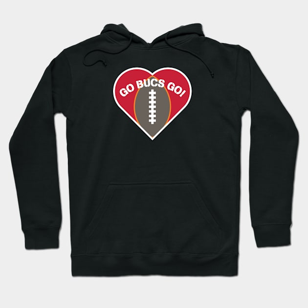 Heart Shaped Tampa Bay Buccaneers Hoodie by Rad Love